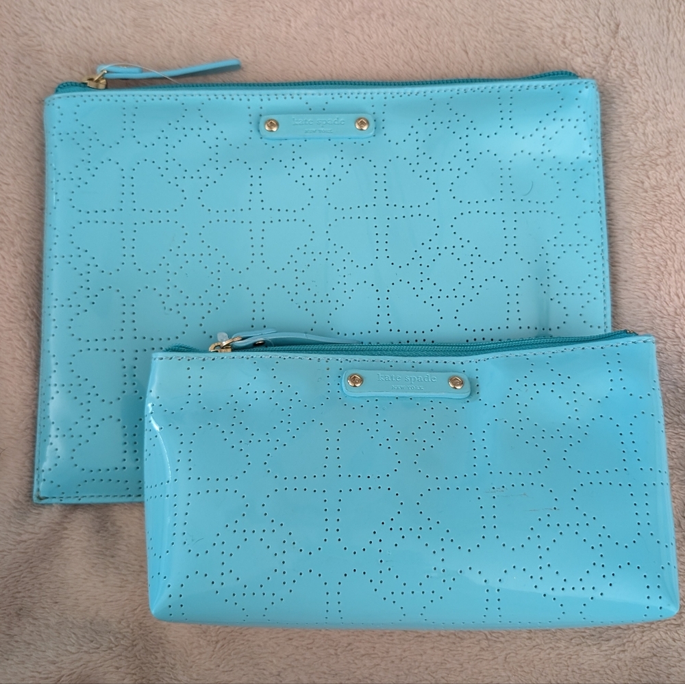 Kate Spade NWT Metro Spade Cosmetic Bag Set In Adriatic - Picture 2 of 8